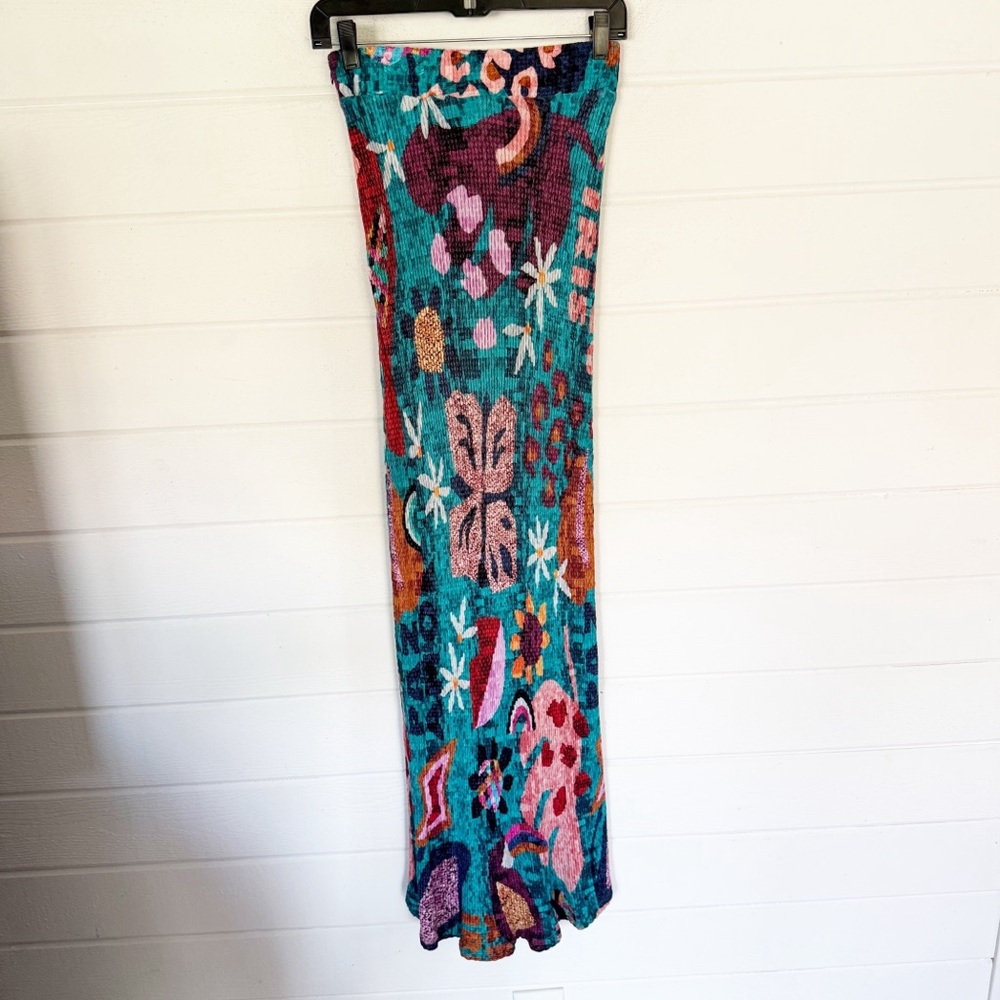 Farm Rio x Anthropologie Gabriela Knit Colorful Stretchy Maxi Skirt Size XS - Picture 9 of 11
